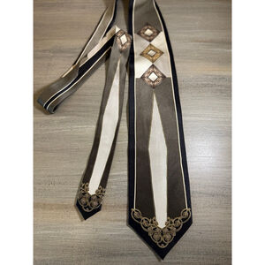 Gasparo 100% Silk Hand Made Italy Tie Gold/Brown/Grayish Green